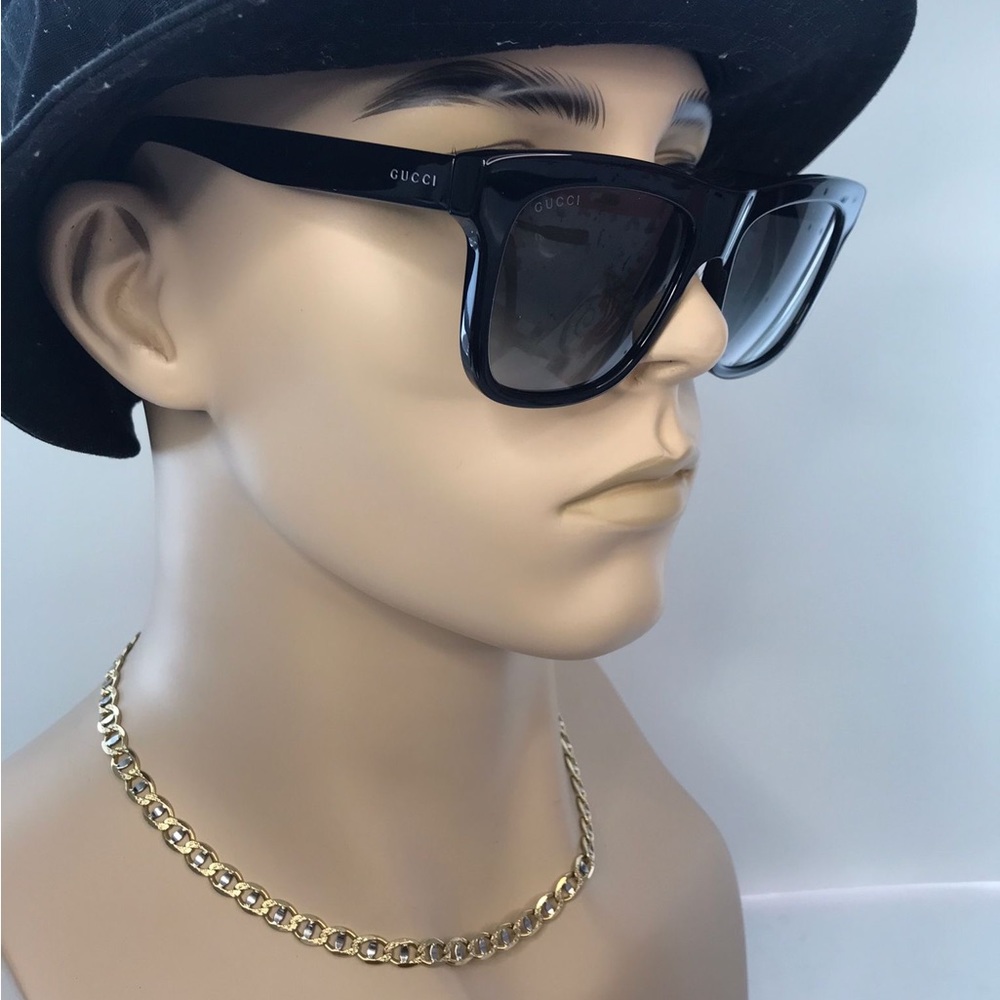 New Authentic Gucci Grey Rectangular Sunglasses GG0158SN 001